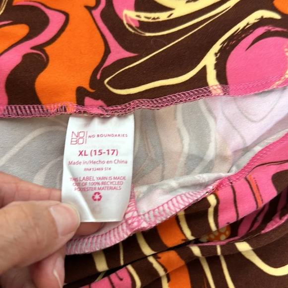 No Boundaries Floral Bell Bottom Leggings Sz Xl - Picture 3 of 7